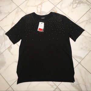 ZARA Silver studded T-shirt Size XL